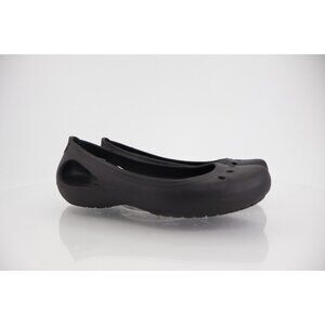 CROCS Women's Kadee Flats Size 7 Slingback Shoe Black Rubber Slip On Vented